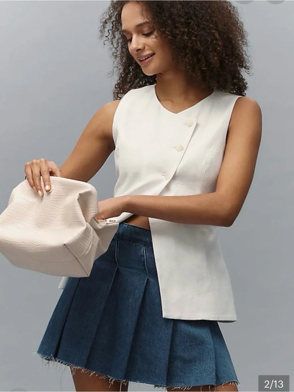 NWOT Anthropologie Pilcro Pleated Denim Skirt